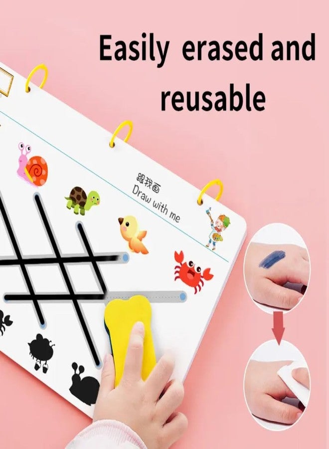 TASMAX 64 pages Reusable Magic Practice Workbook for Kids magic book for kids 2-5years - Tracing & Drawing Pen Control Book for Lines, Shapes, Patterns & Numbers Ideal for Early Learning (PACK OF 1) - Image 5